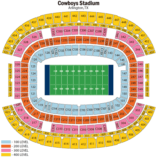 Cowboys Stadium Seating Map